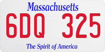 MA license plate 6DQ325
