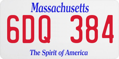 MA license plate 6DQ384