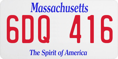 MA license plate 6DQ416