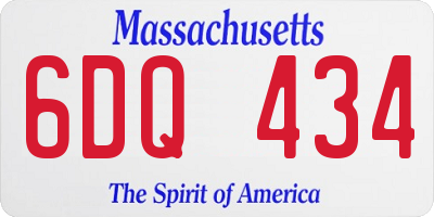 MA license plate 6DQ434