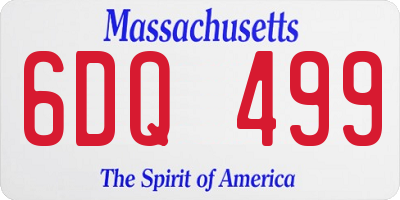 MA license plate 6DQ499