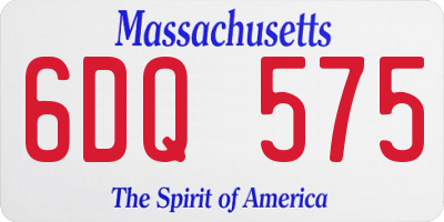 MA license plate 6DQ575