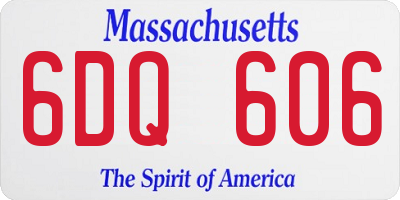 MA license plate 6DQ606