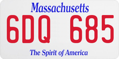 MA license plate 6DQ685