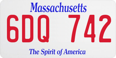 MA license plate 6DQ742