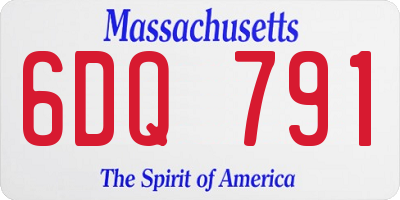 MA license plate 6DQ791