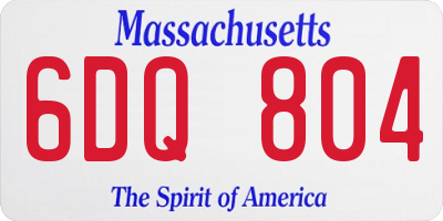 MA license plate 6DQ804