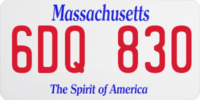 MA license plate 6DQ830