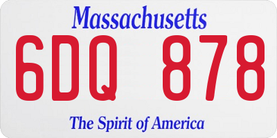MA license plate 6DQ878