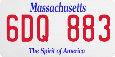 MA license plate 6DQ883