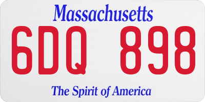 MA license plate 6DQ898