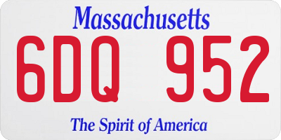 MA license plate 6DQ952