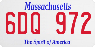 MA license plate 6DQ972