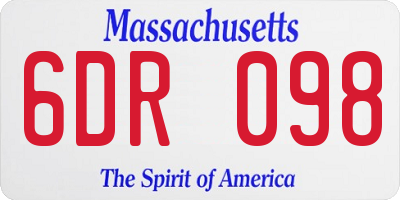 MA license plate 6DR098