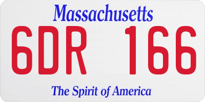 MA license plate 6DR166