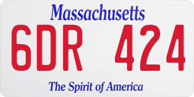MA license plate 6DR424