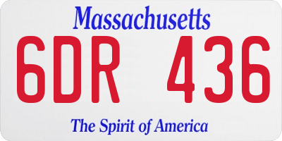 MA license plate 6DR436