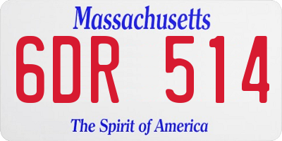 MA license plate 6DR514