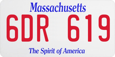 MA license plate 6DR619