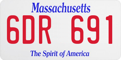 MA license plate 6DR691