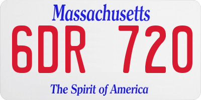 MA license plate 6DR720