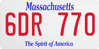 MA license plate 6DR770