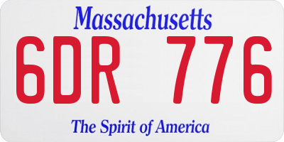 MA license plate 6DR776