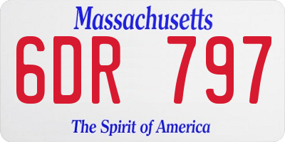 MA license plate 6DR797