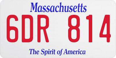 MA license plate 6DR814