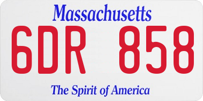 MA license plate 6DR858