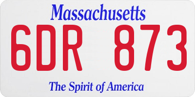 MA license plate 6DR873