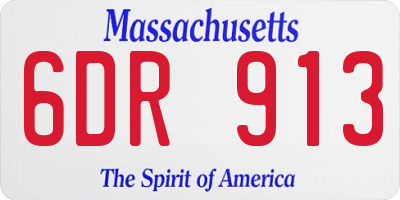 MA license plate 6DR913