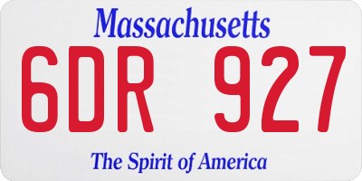 MA license plate 6DR927