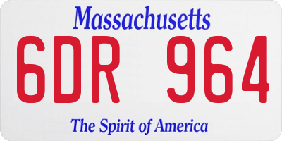 MA license plate 6DR964