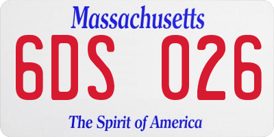 MA license plate 6DS026