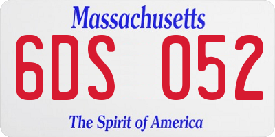 MA license plate 6DS052