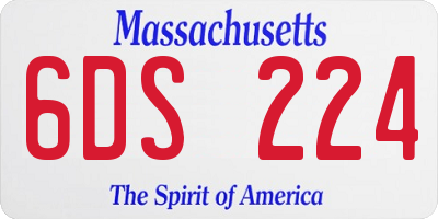 MA license plate 6DS224