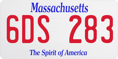MA license plate 6DS283