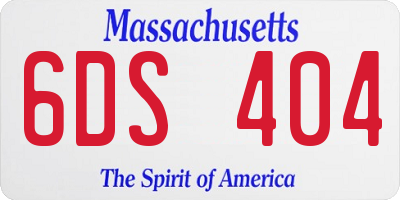 MA license plate 6DS404
