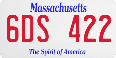 MA license plate 6DS422
