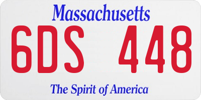 MA license plate 6DS448