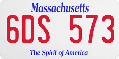 MA license plate 6DS573