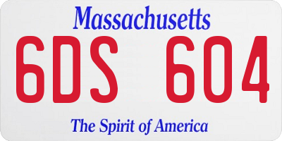 MA license plate 6DS604