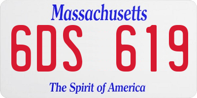 MA license plate 6DS619