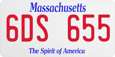 MA license plate 6DS655