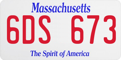 MA license plate 6DS673