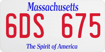 MA license plate 6DS675