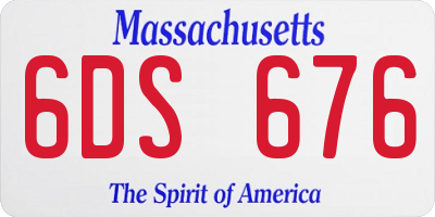 MA license plate 6DS676
