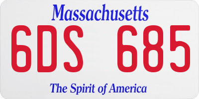 MA license plate 6DS685
