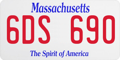 MA license plate 6DS690